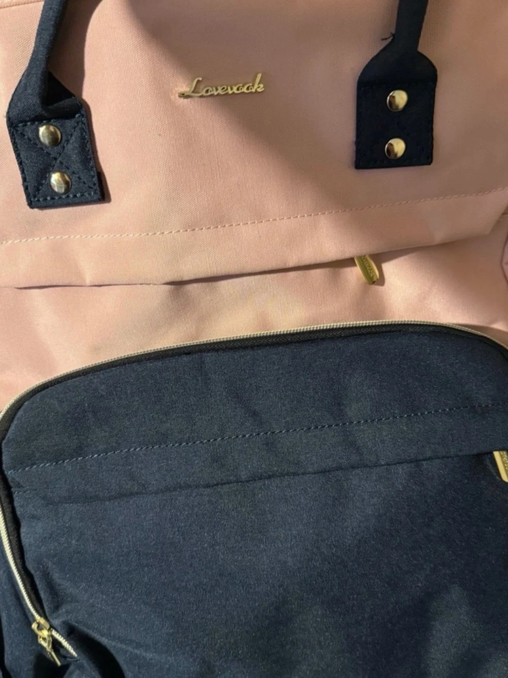 Lovevook Women's Pink and Black Backpack